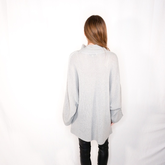 JOHN + JENN Grey Turtleneck Grey Dolman Sweater - Picture 4 of 8